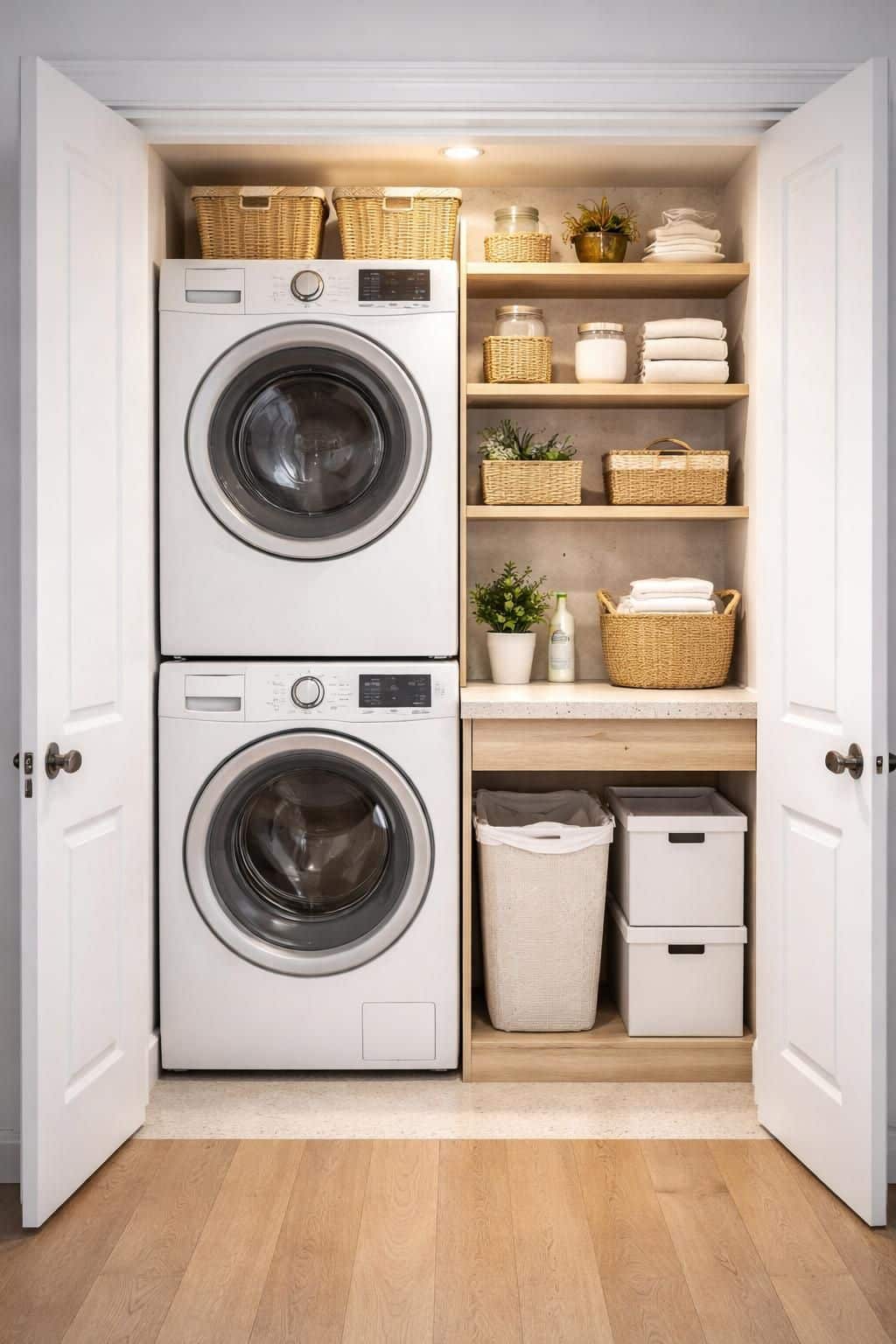 d&eacute;couvrez comment am&eacute;nager une buanderie fonctionnelle et gain de place dans un placard gr&acirc;ce &agrave; nos astuces pratiques et id&eacute;es d'organisation.