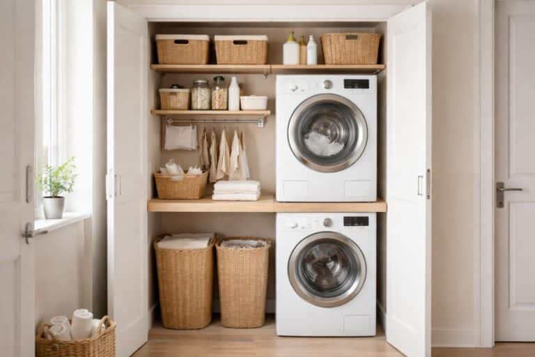 découvrez comment aménager une buanderie fonctionnelle dans un placard pour optimiser l'espace et faciliter vos tâches ménagères.
