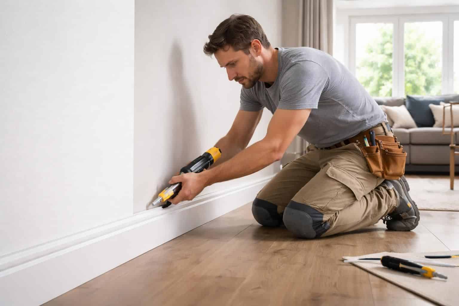 d&eacute;couvrez comment poser des plinthes mdf de mani&egrave;re esth&eacute;tique et durable sans utiliser de colle visible, pour un rendu propre et professionnel dans votre int&eacute;rieur.