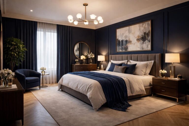 découvrez comment associer le bleu nuit dans une chambre élégante pour créer une ambiance raffinée et apaisante, avec des conseils de décoration et d'harmonie des couleurs.