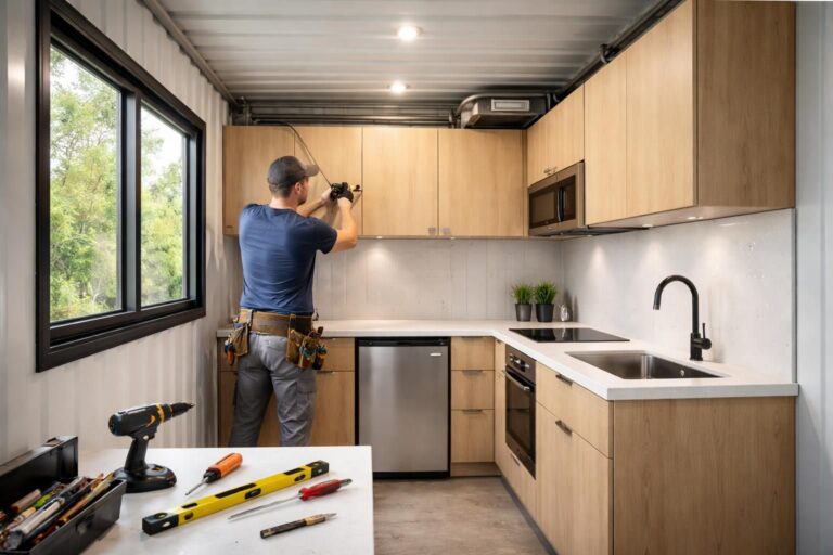 apprenez comment installer une cuisine fonctionnelle et optimisée dans un container aménagé grâce à nos conseils pratiques et astuces d'aménagement.