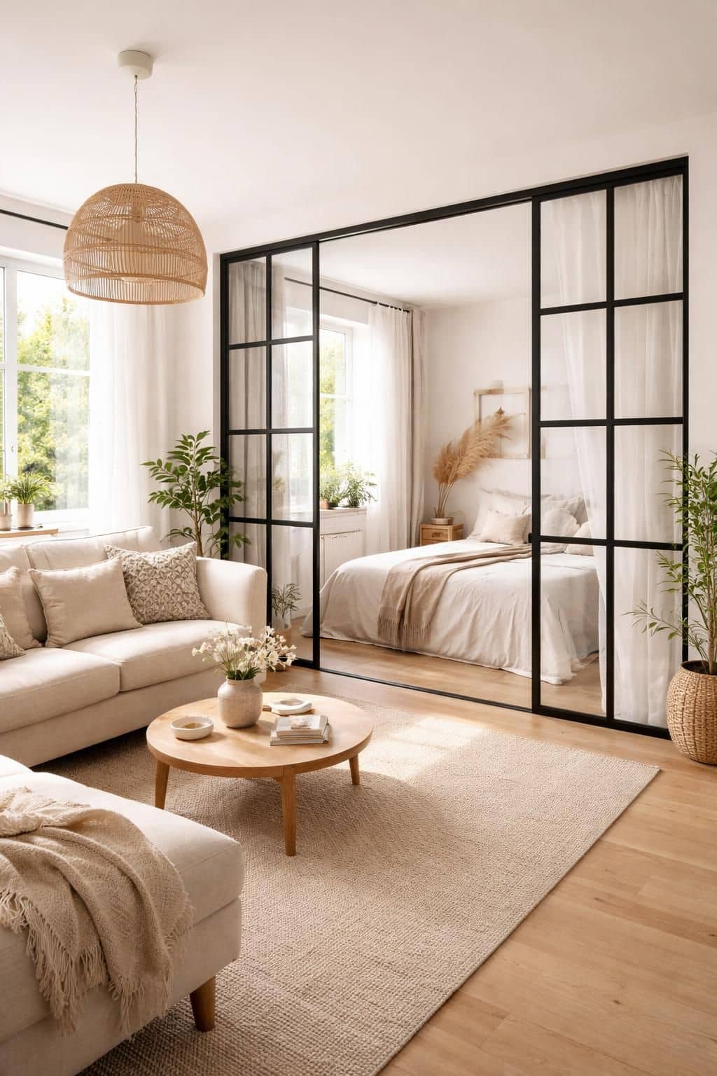 d&eacute;couvrez comment cr&eacute;er une chambre dans un s&eacute;jour tout en conservant une luminosit&eacute; naturelle optimale gr&acirc;ce &agrave; des astuces d'am&eacute;nagement et des solutions innovantes.