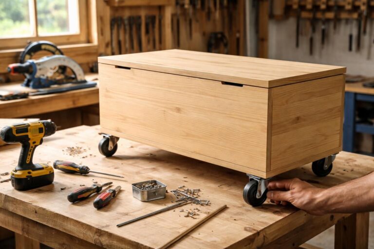 apprenez à fabriquer un coffre de rangement pratique sur roulettes pour optimiser l'espace et faciliter le déplacement de vos affaires. guide étape par étape pour un meuble fonctionnel et personnalisé.