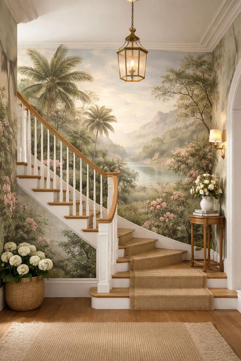 d&eacute;couvrez comment habiller un mur d&rsquo;escalier avec du papier peint panoramique pour cr&eacute;er un espace unique et design. conseils pratiques et id&eacute;es d&eacute;co originales.