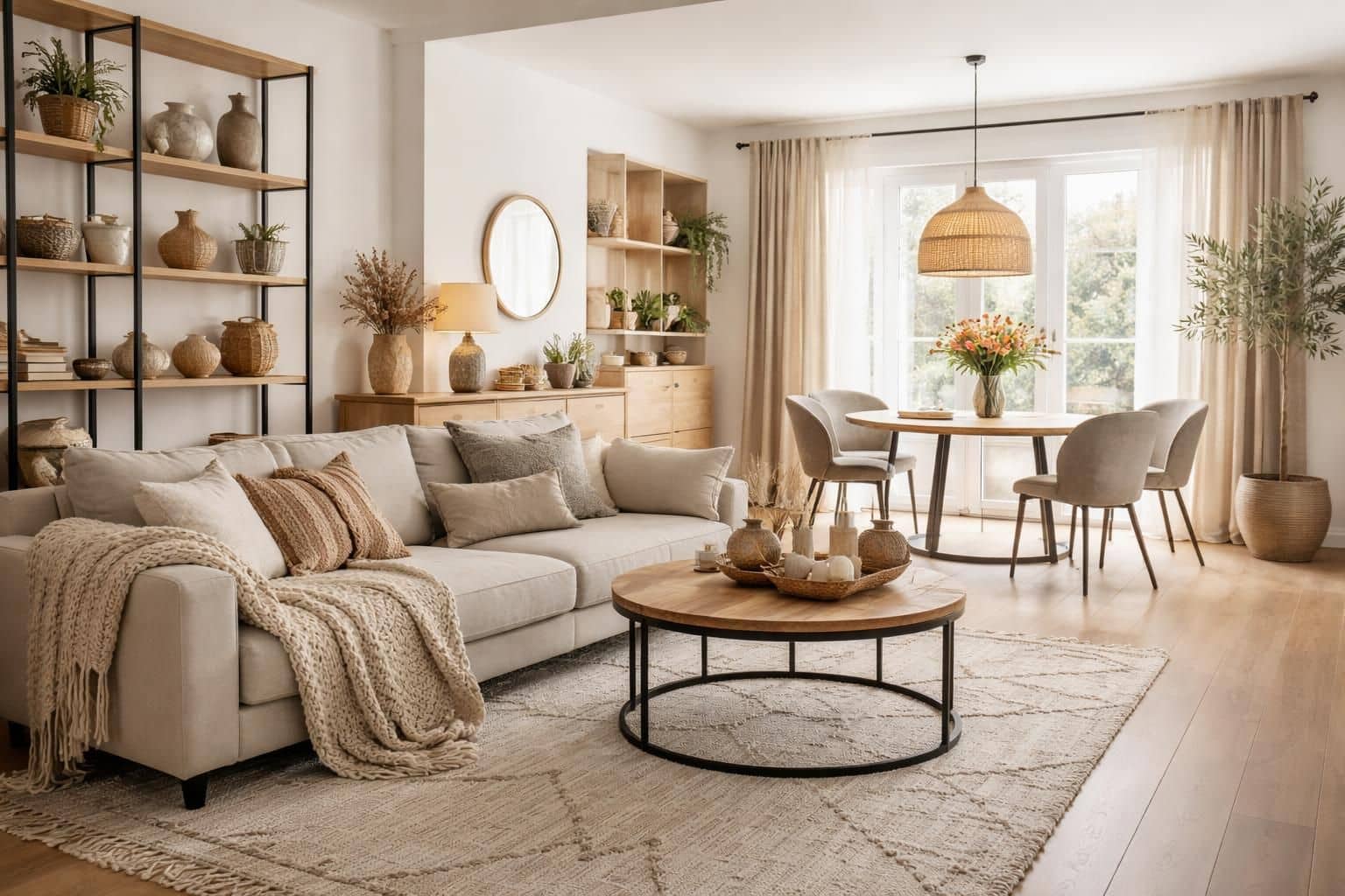 d&eacute;couvrez comment harmoniser les mat&eacute;riaux dans une pi&egrave;ce de vie pour cr&eacute;er un espace agr&eacute;able, &eacute;quilibr&eacute; et tendance, alliant confort et style.