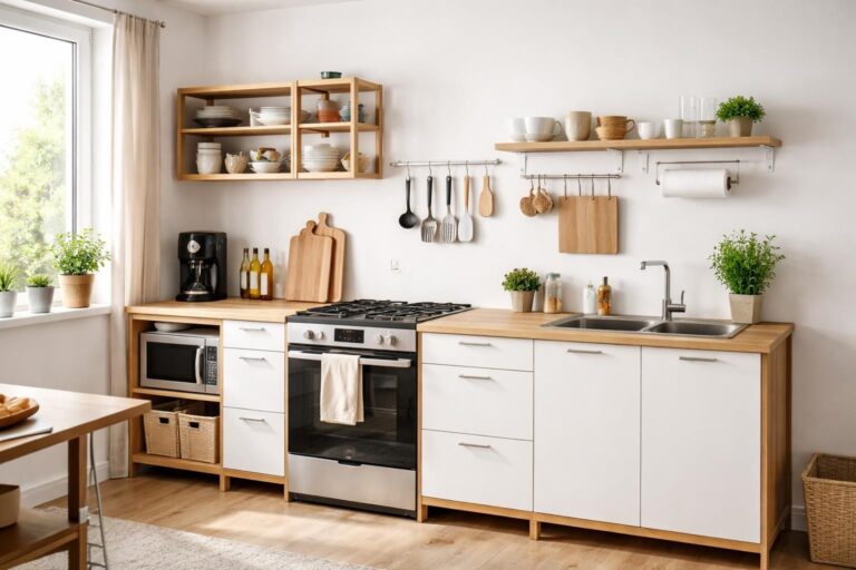 découvrez comment installer une cuisine fonctionnelle sans percer les murs, idéal pour les locataires souhaitant aménager leur espace sans dommages.