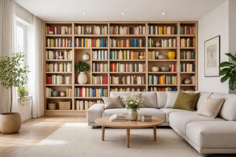 découvrez comment intégrer une bibliothèque colorée dans un salon aux tons neutres pour apporter dynamisme et personnalité à votre espace de vie tout en conservant une atmosphère apaisante.