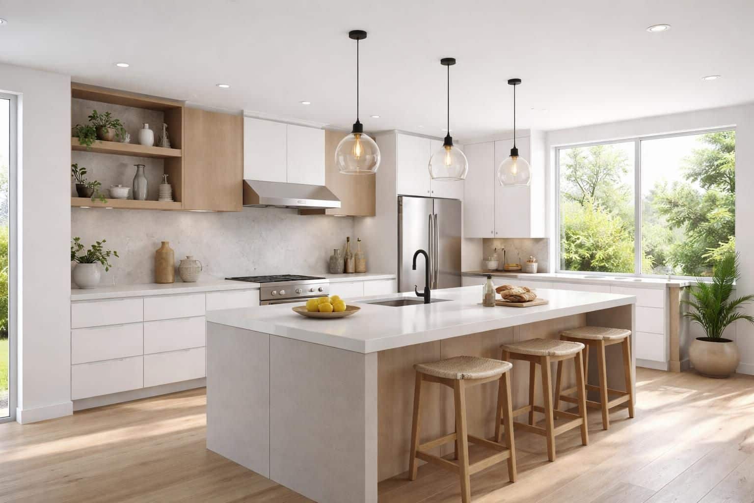 d&eacute;couvrez comment optimiser une cuisine en l pour maximiser l'espace de plan de travail et am&eacute;liorer votre confort culinaire.