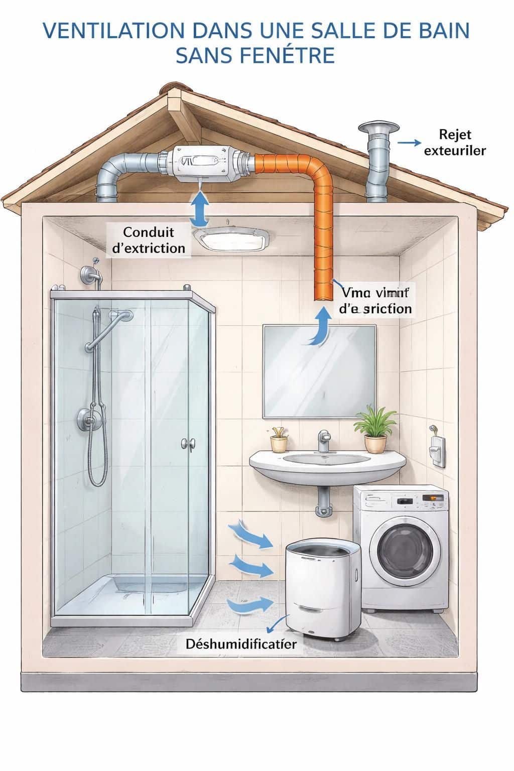 d&eacute;couvrez comment ventiler efficacement une salle de bain sans fen&ecirc;tre pour &eacute;viter l'humidit&eacute; et les mauvaises odeurs, avec des solutions simples et pratiques.