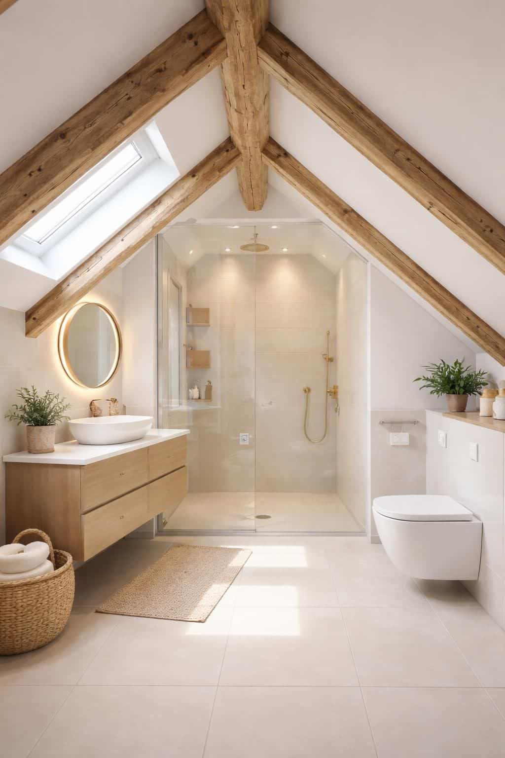 d&eacute;couvrez des astuces pratiques pour am&eacute;nager une salle de bain sous pente avec une douche fonctionnelle et esth&eacute;tique, optimisant chaque espace disponible.