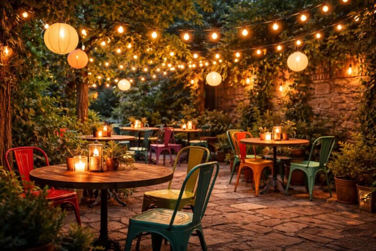 découvrez comment aménager une terrasse esprit guinguette pour créer une ambiance conviviale et chaleureuse, avec des éléments décoratifs rétro, des guirlandes lumineuses et du mobilier vintage.