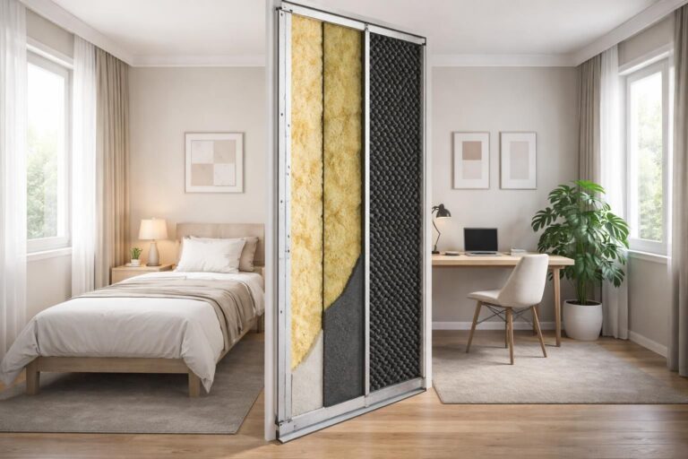découvrez notre cloison fine acoustique idéale pour séparer deux chambres, offrant une isolation phonique efficace tout en optimisant l'espace et le design intérieur.