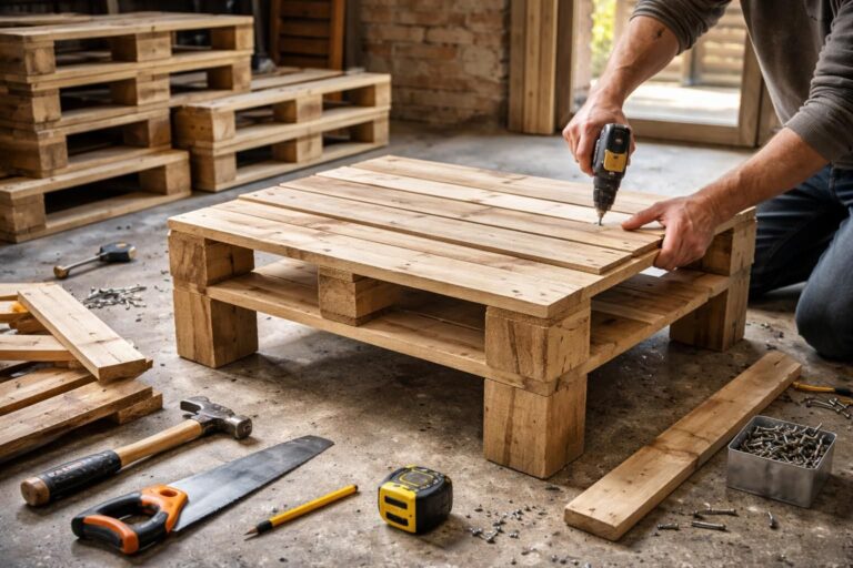apprenez à construire une table basse en palettes facilement avec notre guide étape par étape. un projet diy économique et écologique pour décorer votre intérieur avec style.