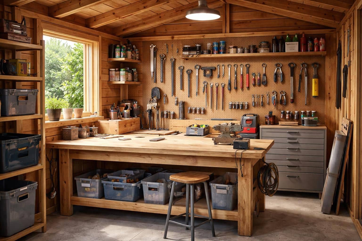 d&eacute;couvrez comment am&eacute;nager un coin bricolage fonctionnel et pratique dans votre abri de jardin, avec des astuces pour optimiser l'espace et organiser vos outils efficacement.