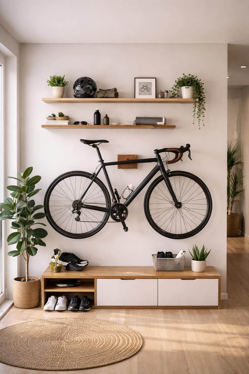 d&eacute;couvrez comment am&eacute;nager facilement un coin v&eacute;lo pratique et esth&eacute;tique dans votre appartement pour gagner de l'espace et prot&eacute;ger votre v&eacute;lo.