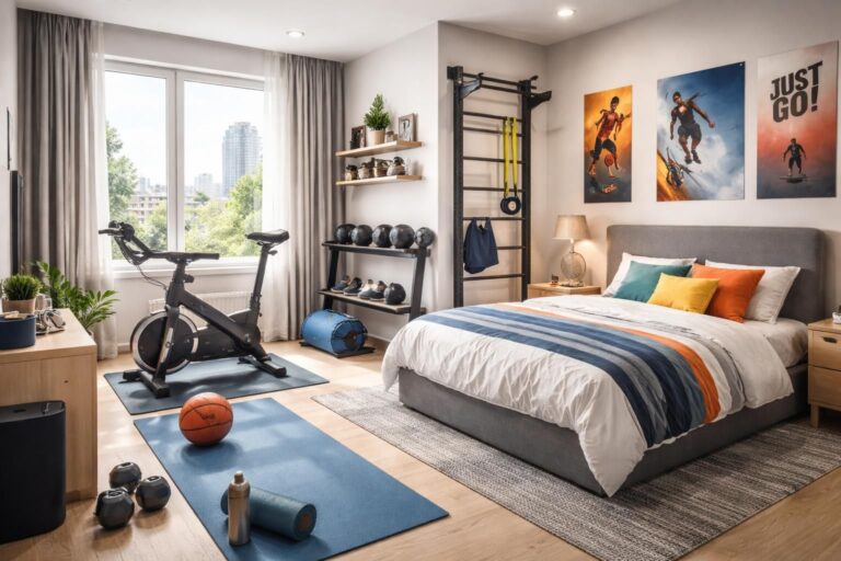 découvrez comment créer une suite teen avec un coin sport fonctionnel et tendance, idéale pour les adolescents actifs et passionnés de sport.