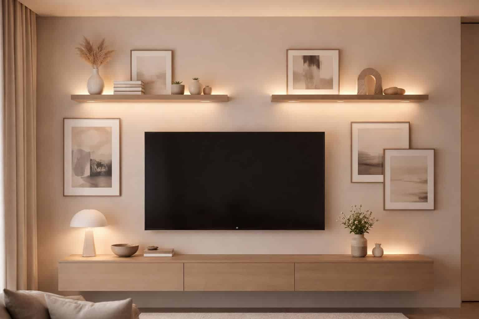 apprenez &agrave; d&eacute;corer un mur tv de fa&ccedil;on &eacute;l&eacute;gante avec des conseils et id&eacute;es pour un int&eacute;rieur chic et harmonieux.