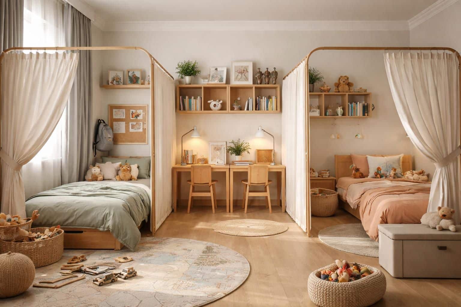 d&eacute;couvrez des id&eacute;es pratiques et cr&eacute;atives pour am&eacute;nager une chambre partag&eacute;e pour enfants d&rsquo;&acirc;ges diff&eacute;rents, alliant confort, fonctionnalit&eacute; et harmonie.