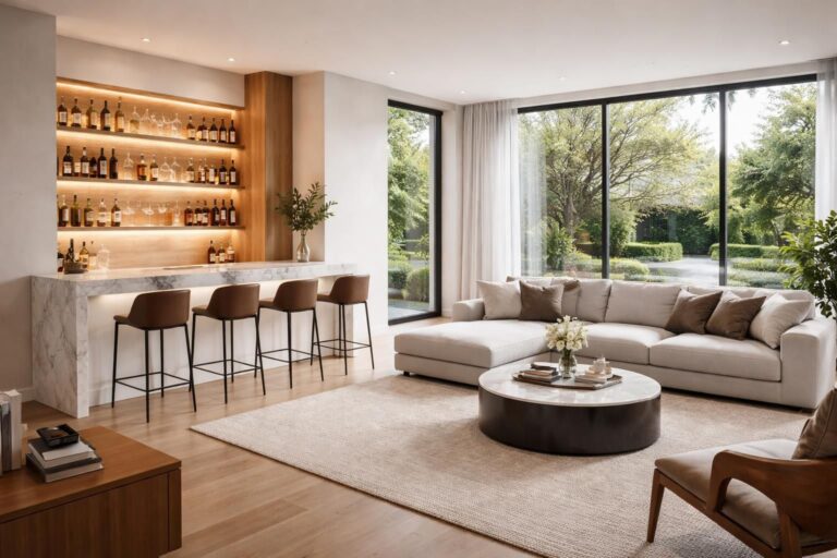 découvrez comment installer un coin bar élégant et fonctionnel dans votre salon moderne pour une ambiance conviviale et sophistiquée.