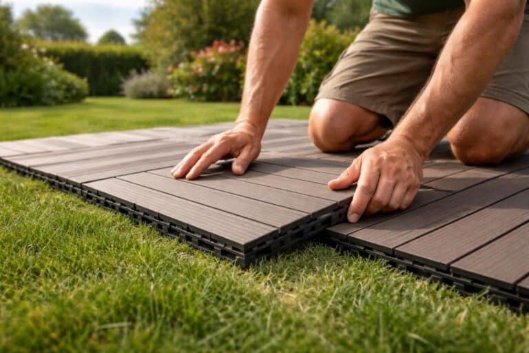 apprenez à poser facilement des dalles de terrasse clipsables sur herbe pour créer un espace extérieur esthétique et durable sans travaux lourds.