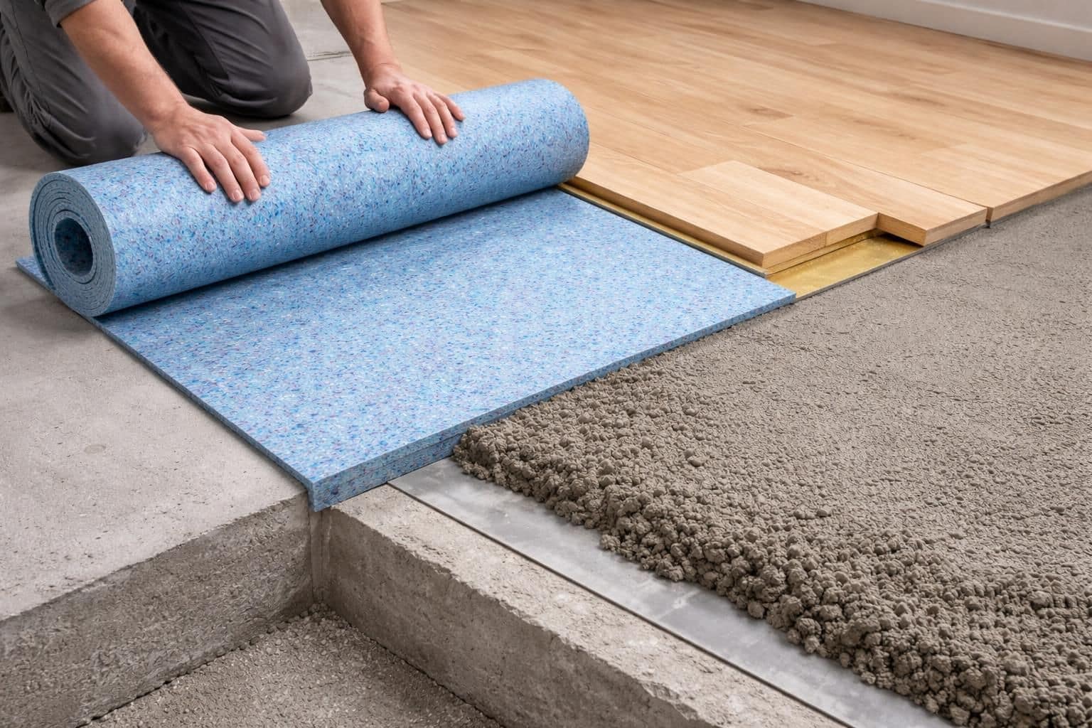 d&eacute;couvrez comment poser une sous-couche acoustique sous votre plancher pour am&eacute;liorer l'isolation phonique et r&eacute;duire les bruits de pas dans votre habitation.