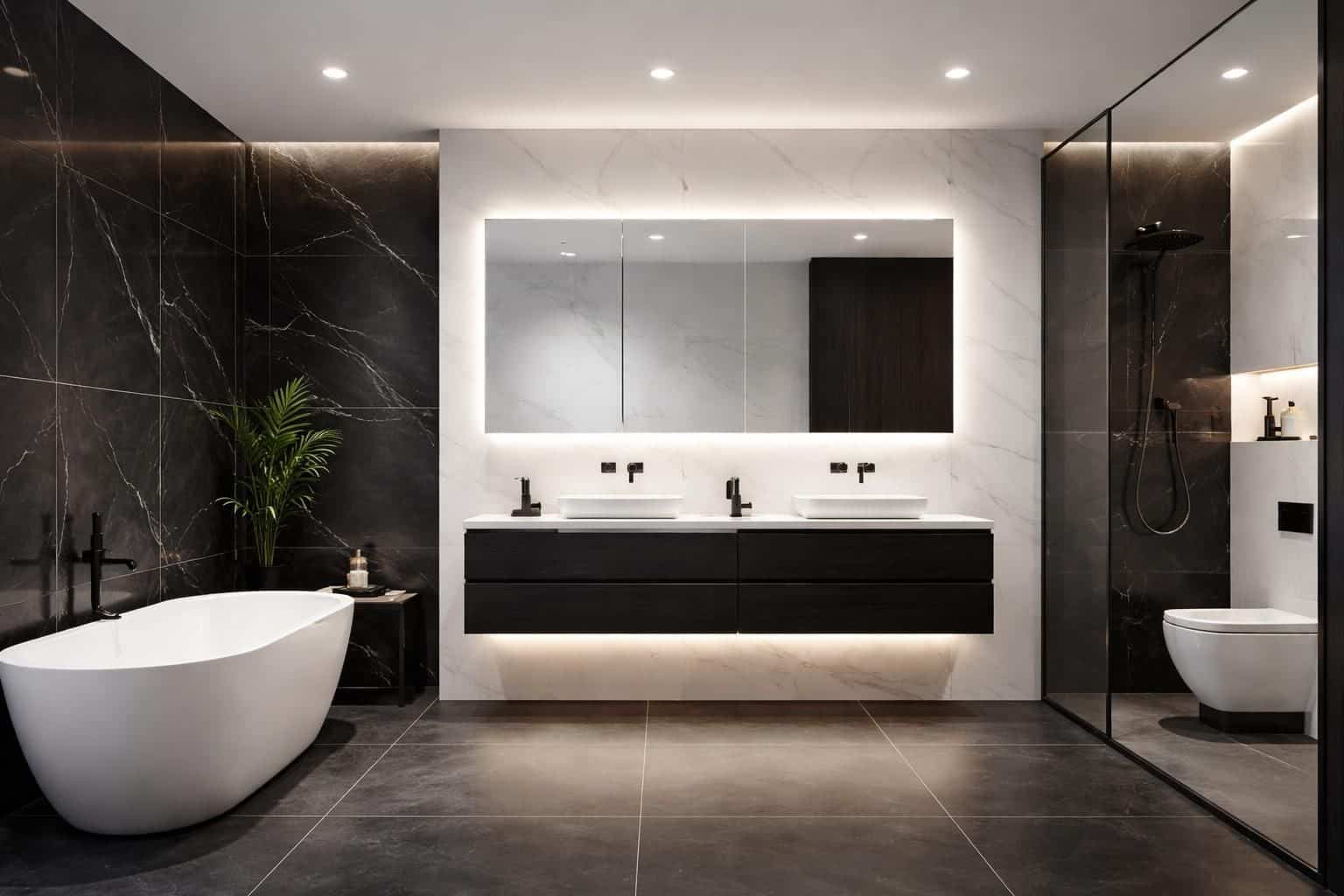 découvrez comment créer une salle de bain black & white élégante et moderne grâce à nos conseils de décoration, choix de matériaux et astuces pour un style contrasté réussi.