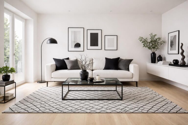 découvrez comment décorer un salon blanc en intégrant élégamment des touches noires pour un contraste chic et moderne.