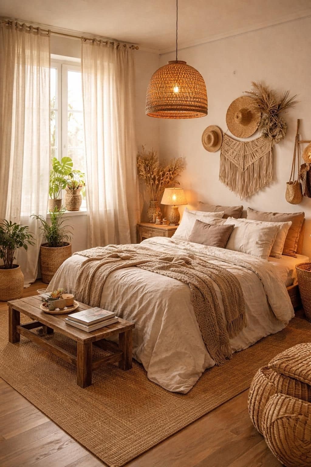 apprenez &agrave; d&eacute;corer une chambre chaleureuse et naturelle avec des rideaux en lin lav&eacute;, alliant &eacute;l&eacute;gance et douceur pour une ambiance relaxante.