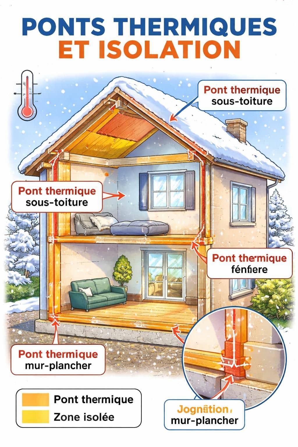 apprenez &agrave; &eacute;viter la surconsommation &eacute;nerg&eacute;tique caus&eacute;e par les ponts thermiques gr&acirc;ce &agrave; des solutions efficaces d'isolation et d'am&eacute;lioration thermique.