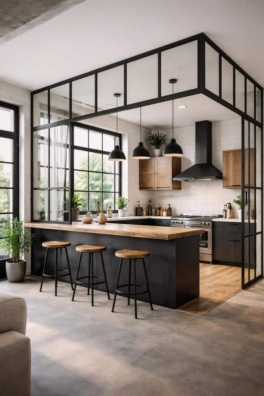 d&eacute;couvrez comment am&eacute;nager une cuisine semi-ouverte avec une cloison verri&egrave;re pour apporter luminosit&eacute; et modernit&eacute; &agrave; votre espace de vie.