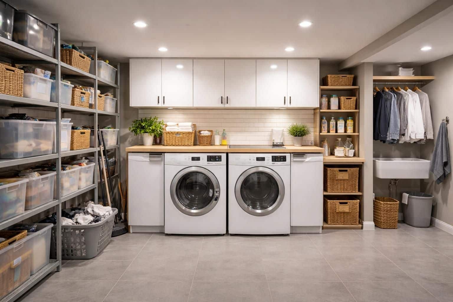 d&eacute;couvrez nos conseils pratiques pour installer une buanderie au sous-sol, optimiser l'espace et cr&eacute;er un coin fonctionnel pour votre linge.