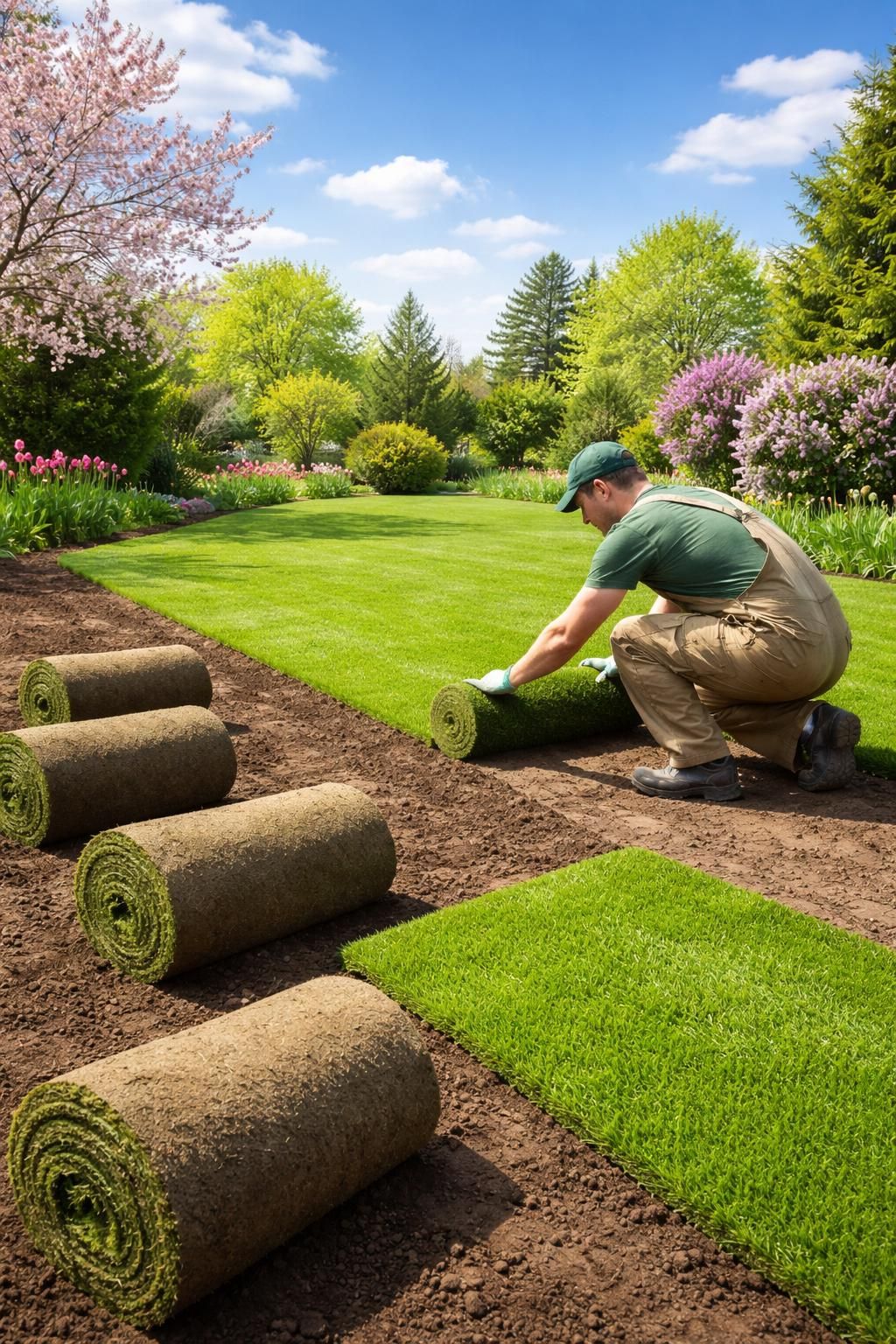 apprenez comment poser un gazon en rouleau facilement et rapidement pour obtenir une pelouse verdoyante et uniforme d&egrave;s les premi&egrave;res heures.