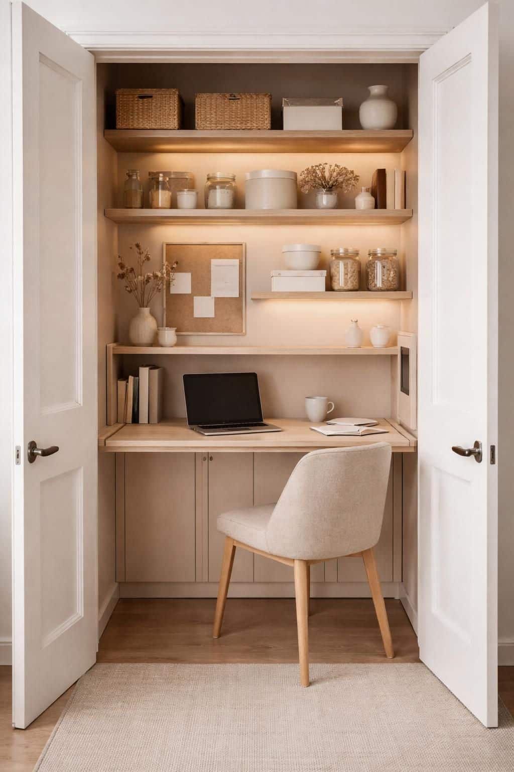 d&eacute;couvrez comment transformer un garde-manger en un bureau discret et fonctionnel, optimisant ainsi votre espace avec style et praticit&eacute;.