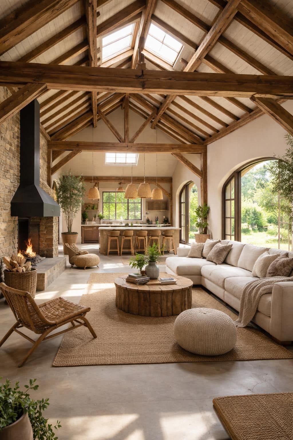 découvrez comment transformer une étable traditionnelle en un salon moderne et élégant, alliant charme rustique et confort contemporain.