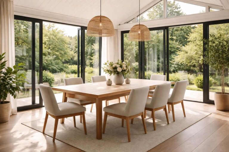 découvrez comment transformer votre véranda en une salle à manger chaleureuse et fonctionnelle, alliant lumière naturelle et confort pour vos repas en famille ou entre amis.