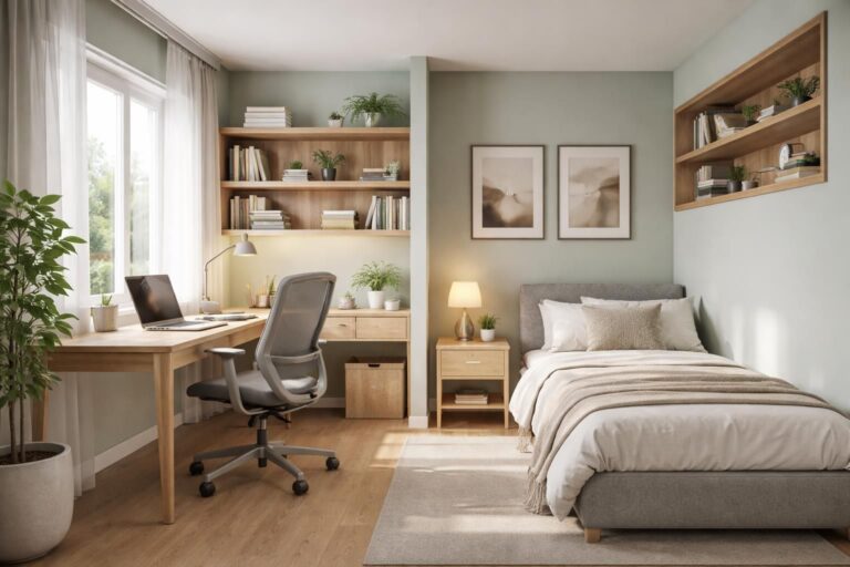découvrez comment aménager une chambre d’amis fonctionnelle et confortable dans un bureau, en optimisant l’espace et le rangement pour un double usage réussi.