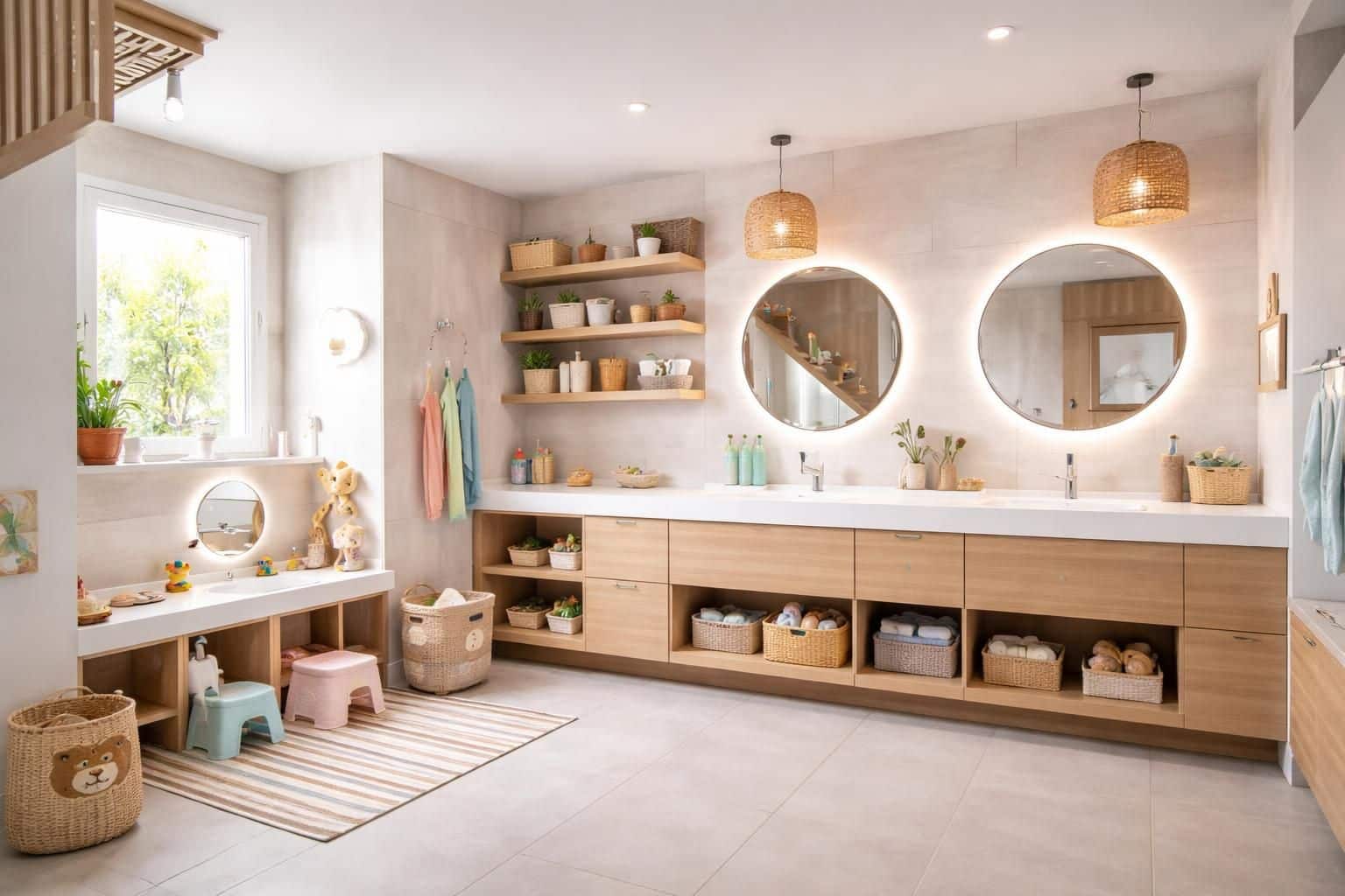 découvrez nos conseils pratiques pour aménager une salle de bain familiale fonctionnelle et élégante dans un duplex, optimisant l'espace pour le confort de toute la famille.