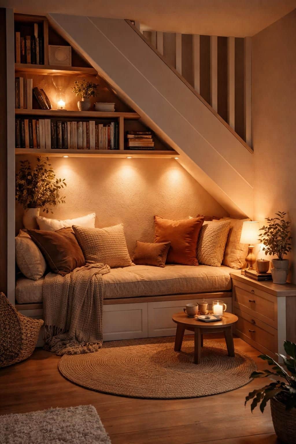 découvrez comment aménager un coin lecture cosy et fonctionnel sous votre escalier pour profiter d'un espace détente unique et optimisé.