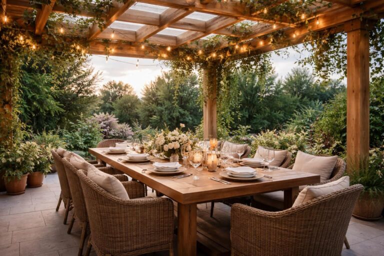 découvrez comment installer un espace repas sous pergola pour profiter de vos repas en plein air tout en étant à l'abri. guide pratique et conseils d'aménagement.