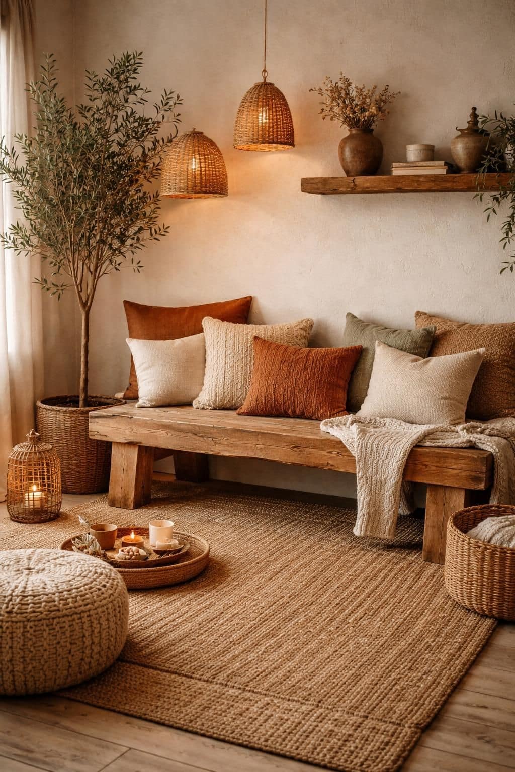 découvrez comment intégrer un banc en bois brut dans votre séjour pour apporter une touche naturelle et chaleureuse à votre décoration intérieure.