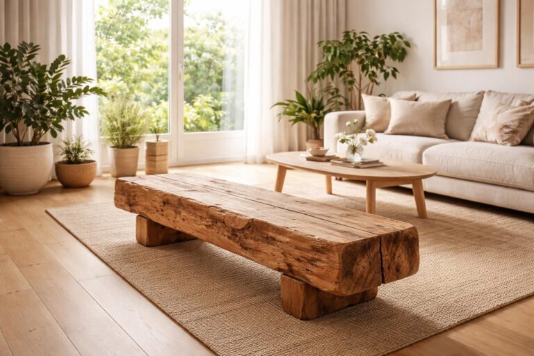 découvrez comment intégrer un banc en bois brut dans votre séjour pour créer une ambiance chaleureuse et naturelle, alliant confort et esthétique.