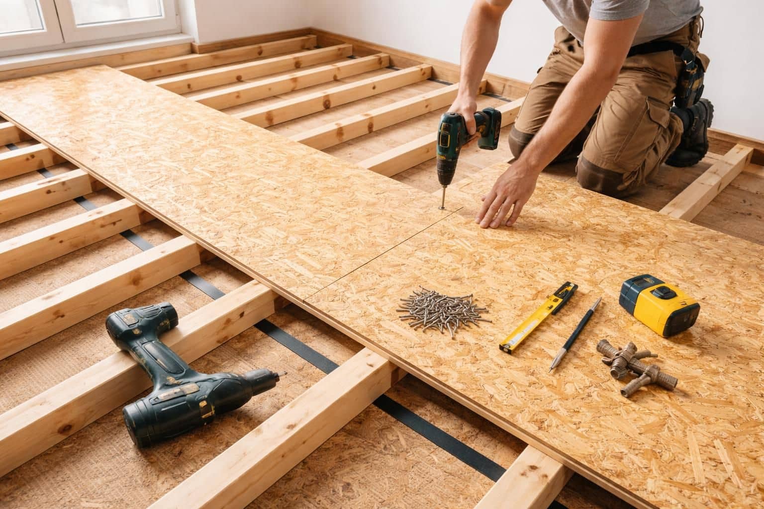 apprenez à poser un panneau osb au sol avec des lambourdes pour garantir une installation solide et durable. guide étape par étape pour un résultat professionnel.