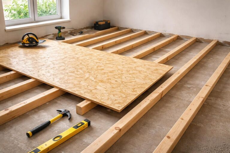 apprenez comment poser un panneau osb au sol en utilisant des lambourdes pour une installation stable et durable. guide étape par étape pour un plancher solide et bien isolé.