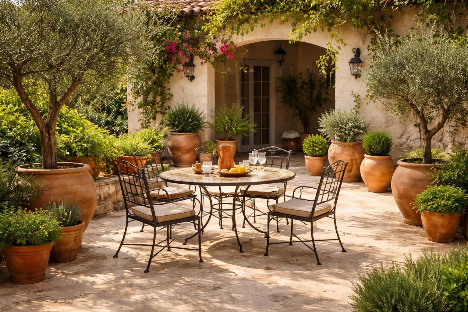 d&eacute;couvrez comment am&eacute;nager un patio m&eacute;diterran&eacute;en en combinant plantes, mat&eacute;riaux naturels et d&eacute;coration chaleureuse pour cr&eacute;er un espace ext&eacute;rieur accueillant et &eacute;l&eacute;gant.