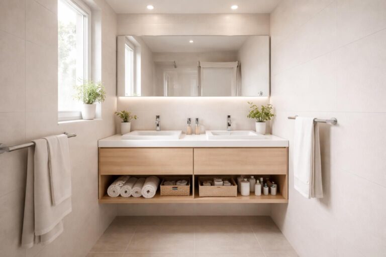 découvrez comment aménager une salle de bain double vasque fonctionnelle et élégante dans seulement 4m². astuces gain de place, design optimisé et conseils pratiques pour un espace bien organisé.