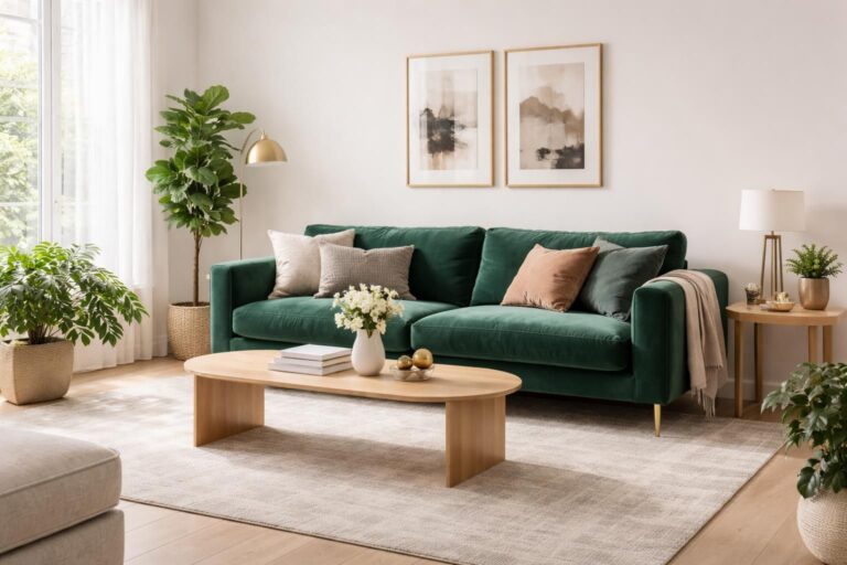 découvrez comment créer un salon élégant et chaleureux en utilisant un canapé vert émeraude comme pièce maîtresse. astuces déco, choix des couleurs et idées d’aménagement pour un intérieur harmonieux.