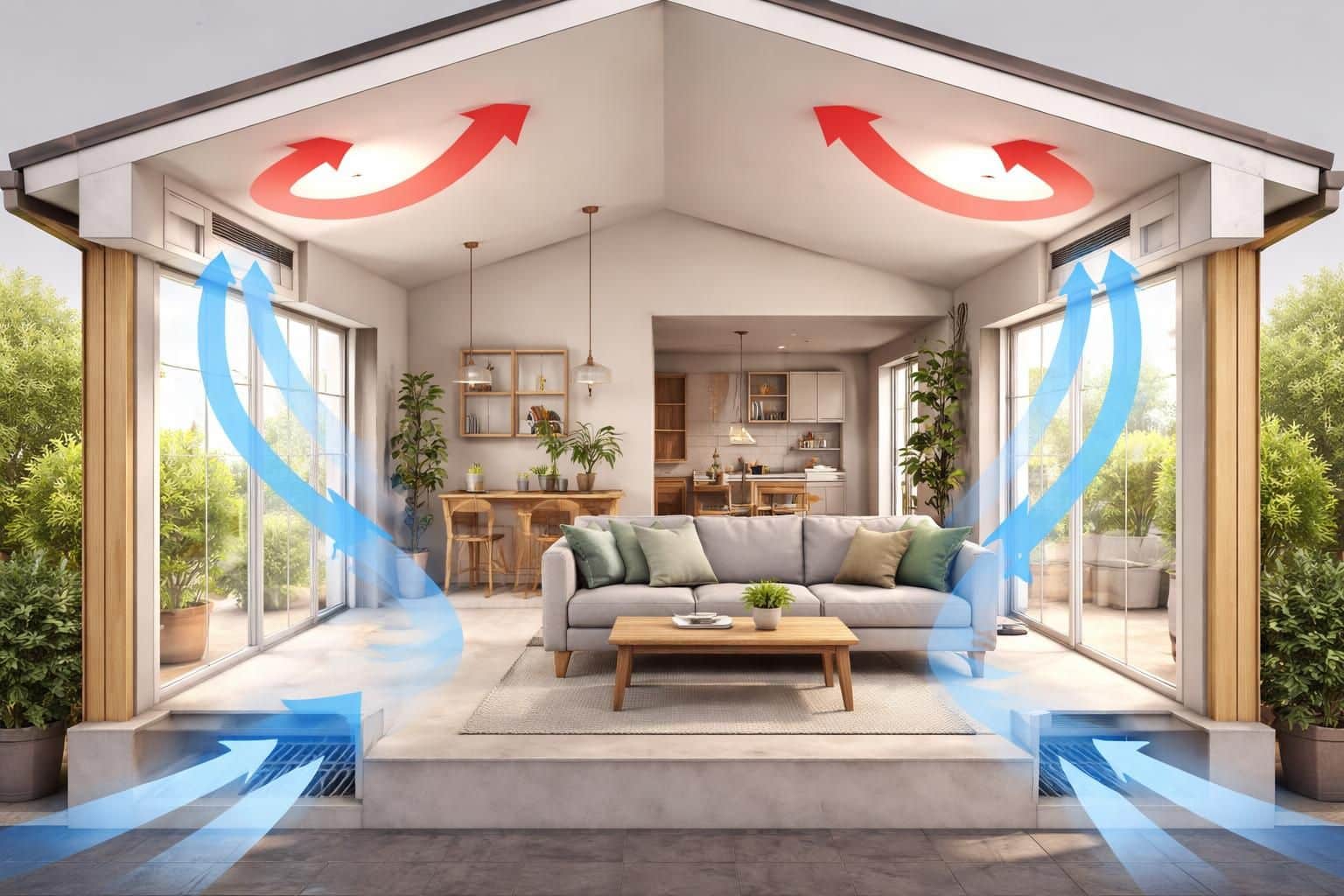 apprenez &agrave; cr&eacute;er une ventilation naturelle haute/basse efficace pour am&eacute;liorer la circulation de l'air et optimiser le confort de votre espace.