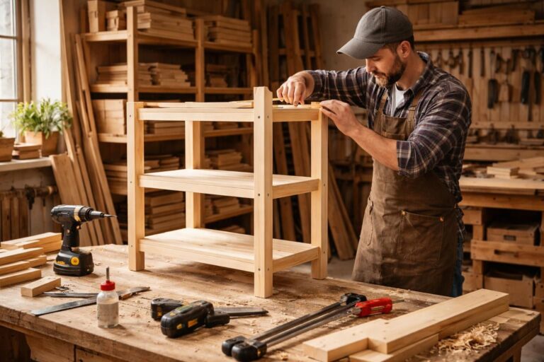 apprenez à fabriquer des rayonnages robustes en bois facilement avec notre guide étape par étape, alliant solidité et design naturel pour organiser votre espace.