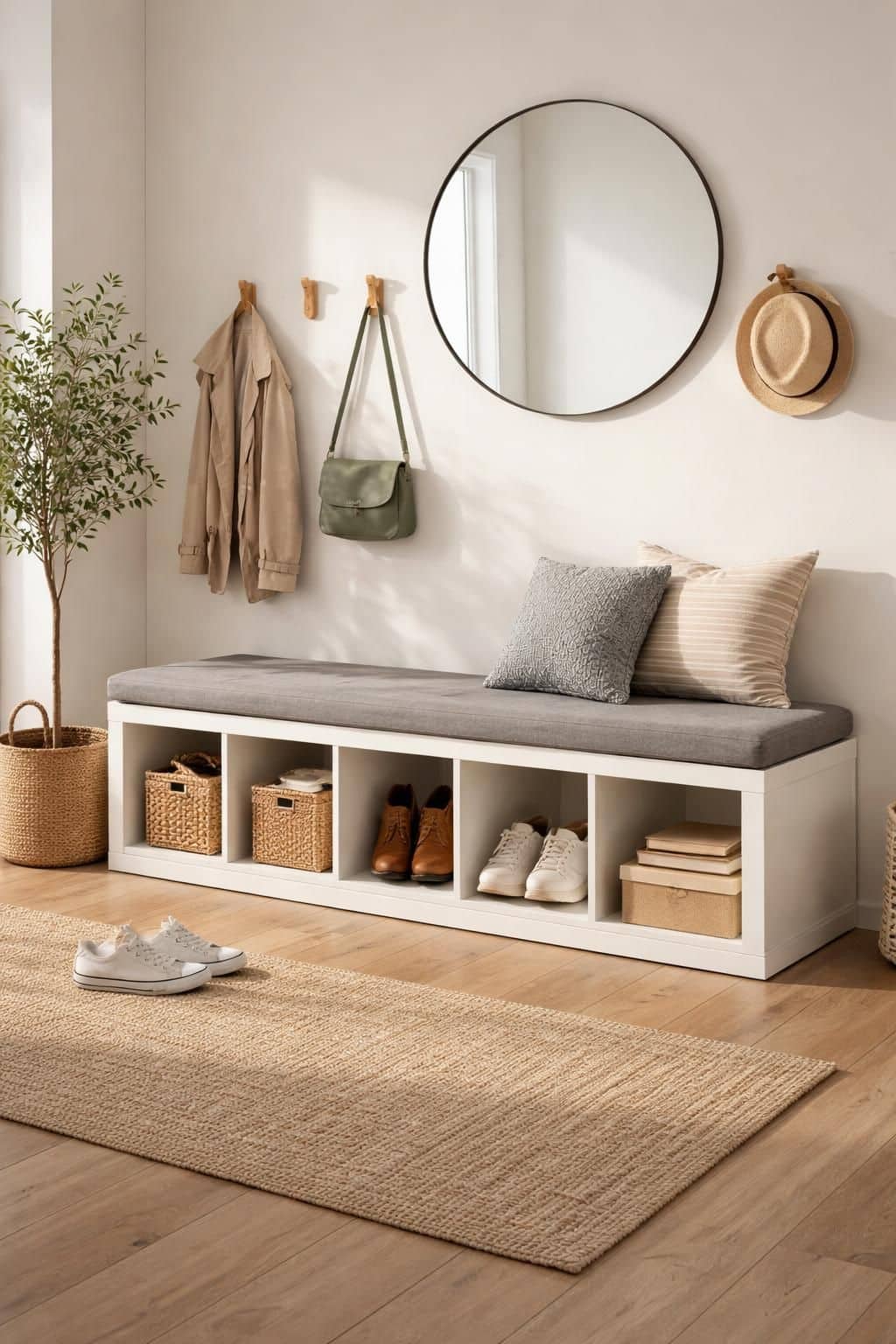 apprenez &agrave; fabriquer un meuble d&rsquo;entr&eacute;e avec assise pratique et &eacute;l&eacute;gant pour accueillir vos invit&eacute;s tout en optimisant l&rsquo;espace de votre entr&eacute;e.