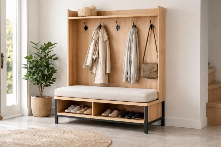 apprenez à fabriquer un meuble d’entrée avec assise pratique et esthétique pour accueillir vos invités tout en optimisant votre espace.